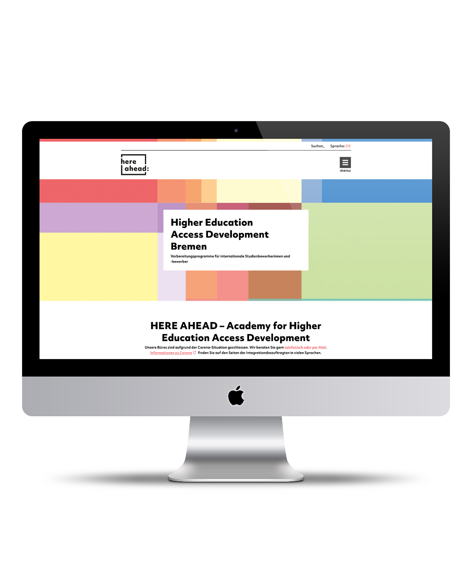 iMac auf dem die Website von :prime zusehen ist