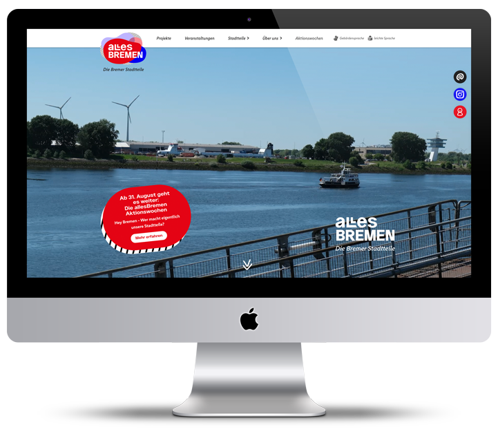 iMac mit allesBremen Website