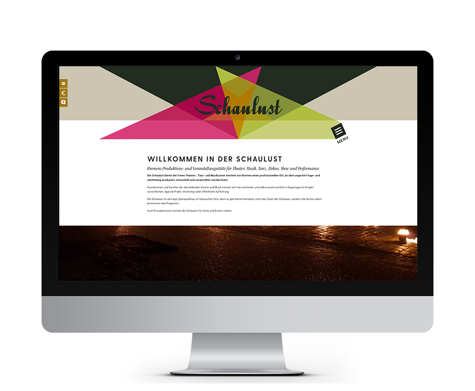 iMac auf dem die Website von Schaulust zusehen ist