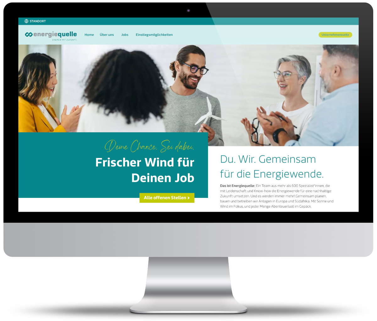 Energiequelle Monitor mit Startseite